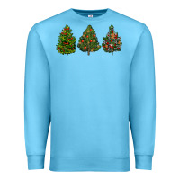 Ocean Blue christmas trees Premium Sweatshirt - LillyAllenDesigns
