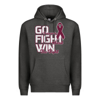 Charcoal Heather Go Burgundy Fifht Hard Win The Fight Premium Hoodie - Bettercallsaul