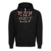 Black my class is full of sweet hearts Zipper Hoodie - MaliasSmallBusiness