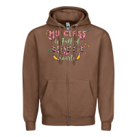 Chestnut my class is full of sweet hearts Zipper Hoodie - MaliasSmallBusiness