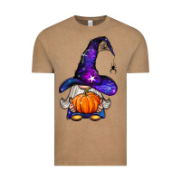 Vintage Coffee witch gnome with pumpkin Vintage Tee - BundleAndBundleShop