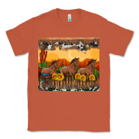 Copper western horses and  sunset with sunflowers Classic Tee - Artiststas