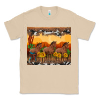 Mushroom western horses and  sunset with sunflowers Classic Tee - Artiststas