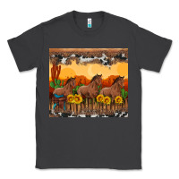 Smoke western horses and  sunset with sunflowers Classic Tee - Artiststas