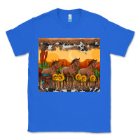 True Royal western horses and  sunset with sunflowers Classic Tee - Artiststas