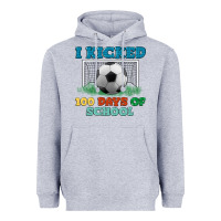 Heather Grey i kicked 100 days of school Heavyweight Hoodie - LillyAllenDesigns