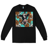 Black western black and white cow Long Sleeve Tee - BarkalooDesign