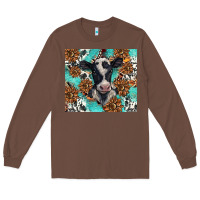 Chestnut western black and white cow Long Sleeve Tee - BarkalooDesign