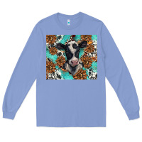 Colony Blue western black and white cow Long Sleeve Tee - BarkalooDesign