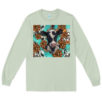 Matcha western black and white cow Long Sleeve Tee - BarkalooDesign