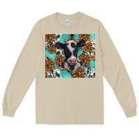 Mushroom western black and white cow Long Sleeve Tee - BarkalooDesign