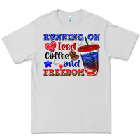 Dove Grey running on iced coffe and freedom Premium Tee - texasbilliewilder