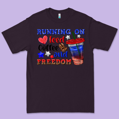 Premium Tee running on iced coffe and freedom