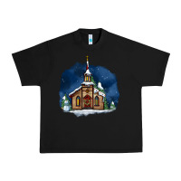 Black Christmas church and snow Urban Heavy Tee - AdoDesignShop
