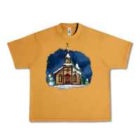Peanut Butter Christmas church and snow Urban Heavy Tee - AdoDesignShop