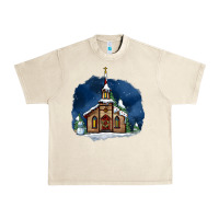 Sandshell Christmas church and snow Urban Heavy Tee - AdoDesignShop