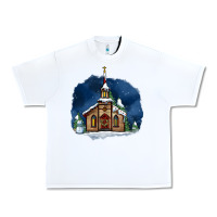 White Christmas church and snow Urban Heavy Tee - AdoDesignShop