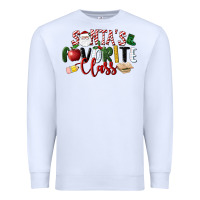 White Santa's Favorite Class Christmas Premium Sweatshirt - LillyAllenDesigns