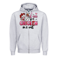 Heather Grey i see you chicken out Zipper Hoodie - MaliasSmallBusiness