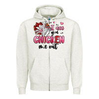 Oatmeal Heather i see you chicken out Zipper Hoodie - MaliasSmallBusiness
