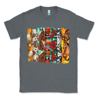 Charcoal Heather western horses roses and bullskulls wıth cowhide amd serape brushstro Classic Tee - Artiststas