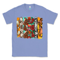 Colony Blue western horses roses and bullskulls wıth cowhide amd serape brushstro Classic Tee - Artiststas