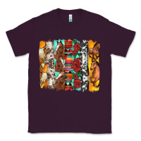 Western Horses Roses And Bullskulls Wıth Cowhide Amd Serape Brushstro Classic Tee | Teevron