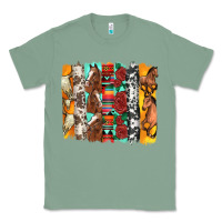 Sage western horses roses and bullskulls wıth cowhide amd serape brushstro Classic Tee - Artiststas