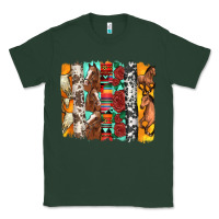 Sports Green western horses roses and bullskulls wıth cowhide amd serape brushstro Classic Tee - Artiststas