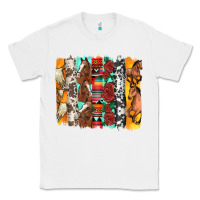 White western horses roses and bullskulls wıth cowhide amd serape brushstro Classic Tee - Artiststas