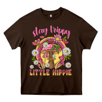 Chocolate Brown stay trippy little hippie tbw Heavy Core Tee - texasbilliewilder