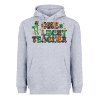 Heather Grey one lucky teacher Heavyweight Hoodie - LillyAllenDesigns