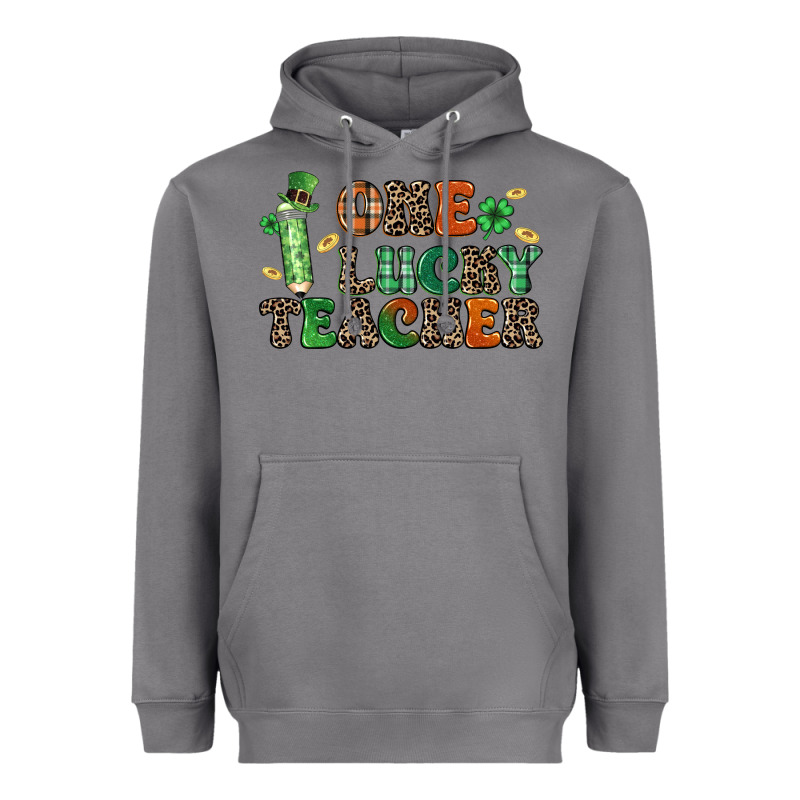One Lucky Teacher Heavyweight Hoodie by LillyAllenDesigns | Teevron