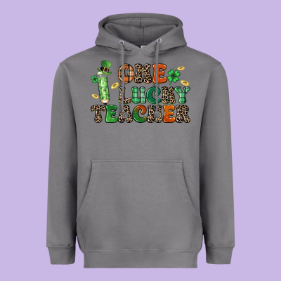 One Lucky Teacher Heavyweight Hoodie Designed By Lillyallendesigns