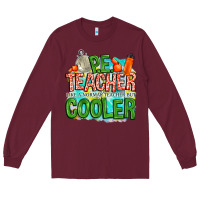 Burgundy pe teacher but cooler Long Sleeve Tee - NancyCooperArtShop