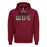 Burgundy race wife Zipper Hoodie - MaliasSmallBusiness