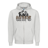 Dove Grey race wife Zipper Hoodie - MaliasSmallBusiness