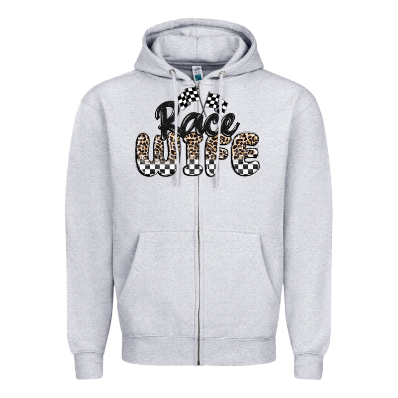 Race Wife Zipper Hoodie by MaliasSmallBusiness | Teevron