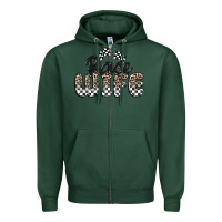 Sports Green race wife Zipper Hoodie - MaliasSmallBusiness