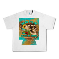 Lunar Rock dead tired fueled by coffee 12 oz can cooler (regular) Urban Heavy Tee - Artiststas
