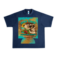 Navy dead tired fueled by coffee 12 oz can cooler (regular) Urban Heavy Tee - Artiststas