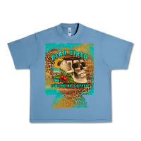 Pebble Blue dead tired fueled by coffee 12 oz can cooler (regular) Urban Heavy Tee - Artiststas