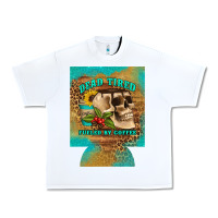 White dead tired fueled by coffee 12 oz can cooler (regular) Urban Heavy Tee - Artiststas