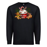 Black christmas vibes hot cocoa Premium Sweatshirt - LillyAllenDesigns