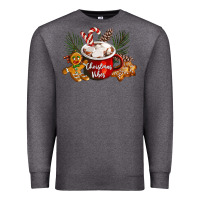Charcoal Heather christmas vibes hot cocoa Premium Sweatshirt - LillyAllenDesigns
