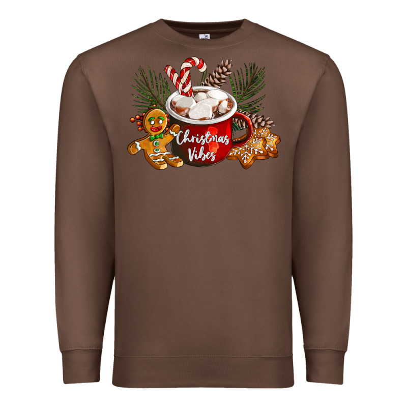 Christmas Vibes Hot Cocoa Premium Sweatshirt by LillyAllenDesigns | Teevron