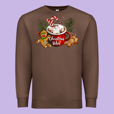 Christmas Vibes Hot Cocoa Premium Sweatshirt Designed By Lillyallendesigns