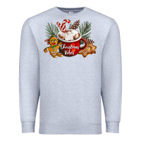 Heather Grey christmas vibes hot cocoa Premium Sweatshirt - LillyAllenDesigns