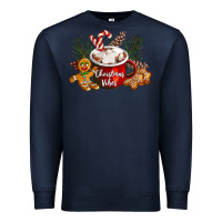Navy christmas vibes hot cocoa Premium Sweatshirt - LillyAllenDesigns