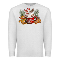 Oatmeal Heather christmas vibes hot cocoa Premium Sweatshirt - LillyAllenDesigns